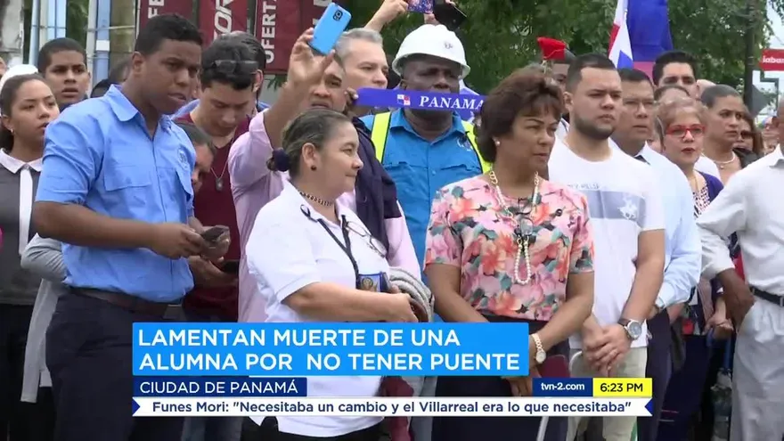 Protesta de estudiantes de la UTP por construcción de puente