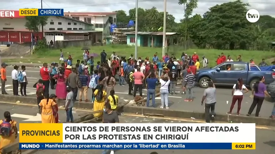 Siguen los cierres de calle en Chiriquí