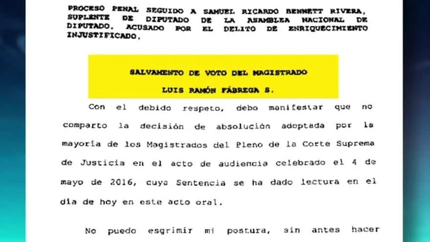 Reacciones de fallo absolutorio a Samuel Bennett