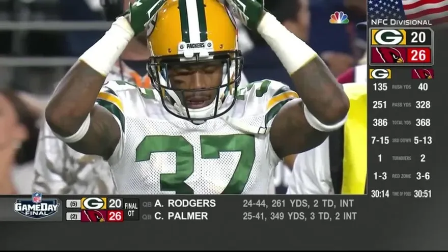 Packers 20 - Cardinals 26, playoff