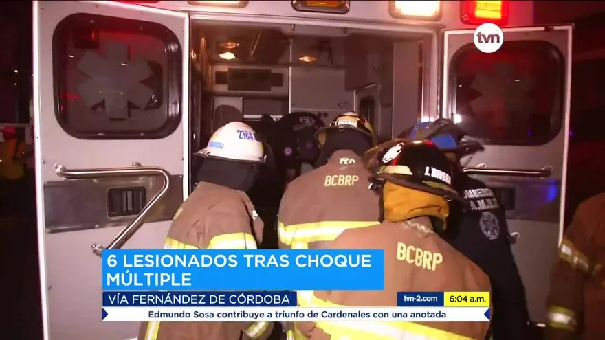 Seis lesionados por accidente de tránsito en la vía Fernández de Córdoba