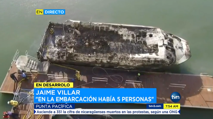 Detalles sobre el incendio de la embarcación