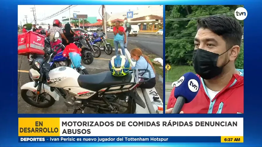 Siguen las protestas de motorizados de entregas a domicilio