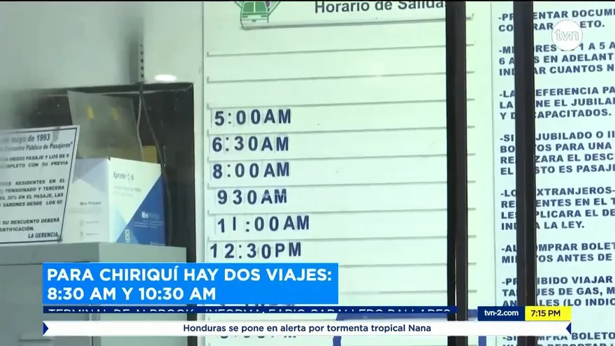 Conozca los horarios de las rutas hacia el interior del país