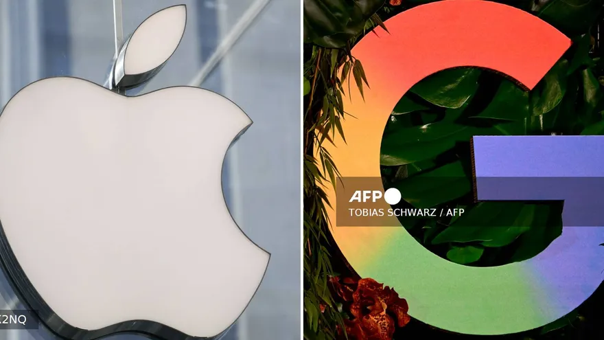 Logos de gigantes tecnológicos Apple y Google