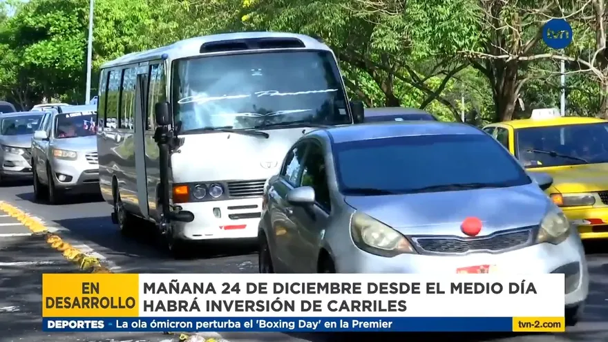 Inversión de carriles este 24 de diciembre