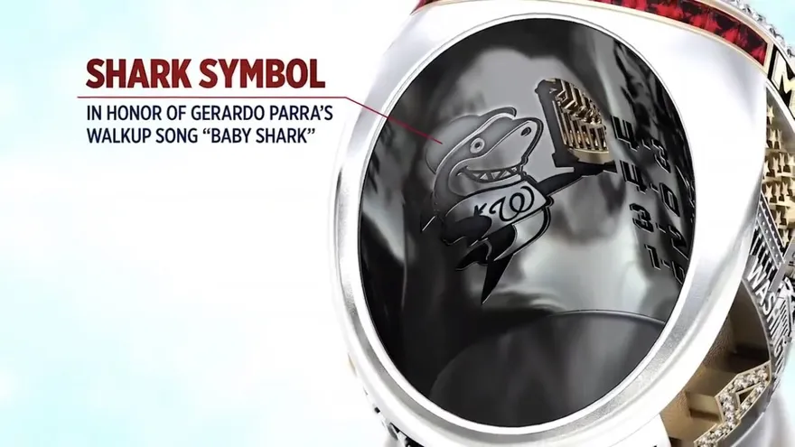 Nacionales honran a Gerardo Parra con el 'Baby Shark' en los anillos
