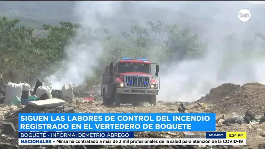 Tratan de controlar fuego en vertedero de Boquete