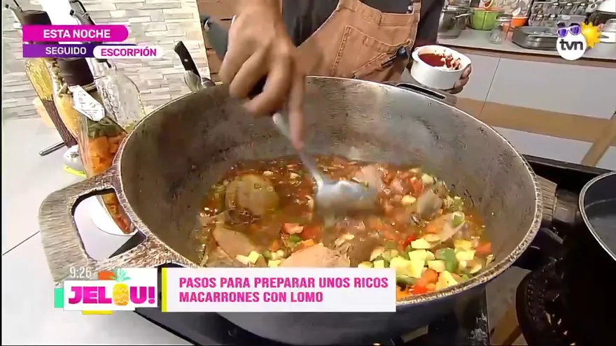 Receta: macarrones con lomo