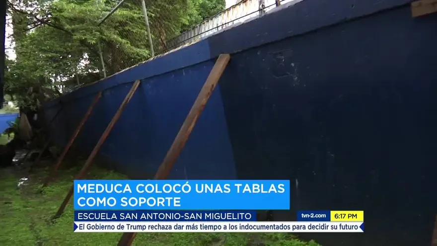 Muro a punto de desplomarse en escuela en San Miguelito tras las lluvias