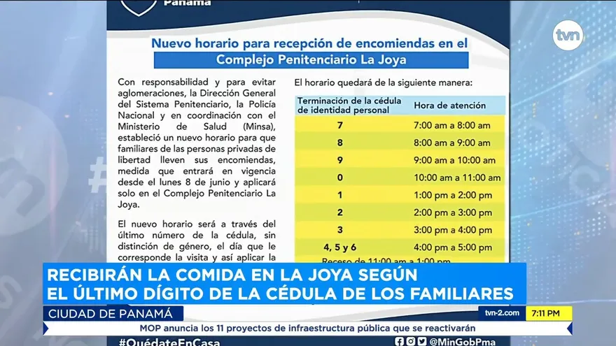 Recibirán la comida en la joya según el último número de cedula de los familiares ciudad de panamá