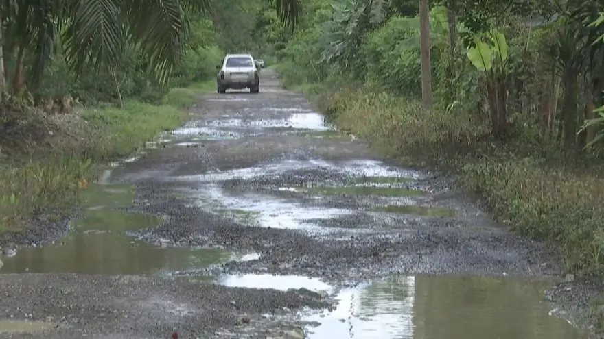 Mal estado de la carretera.
