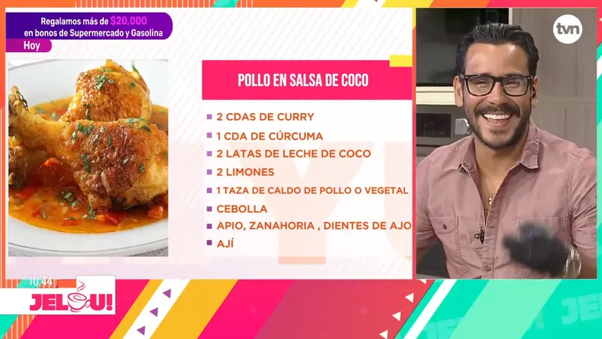 Receta: Pollo guisado en salsa de coco