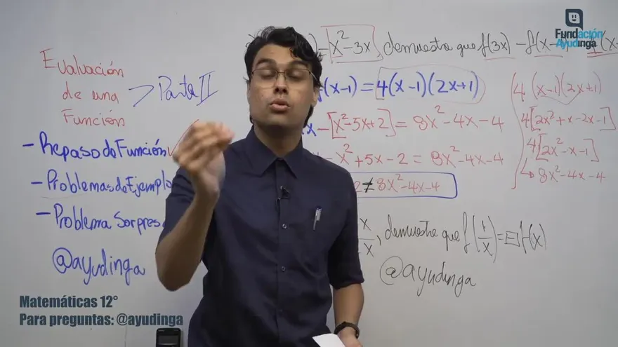 Ayudinga Matemáticas 12° - Evaluación de una Función Parte II Lunes 16 de marzo de 2020