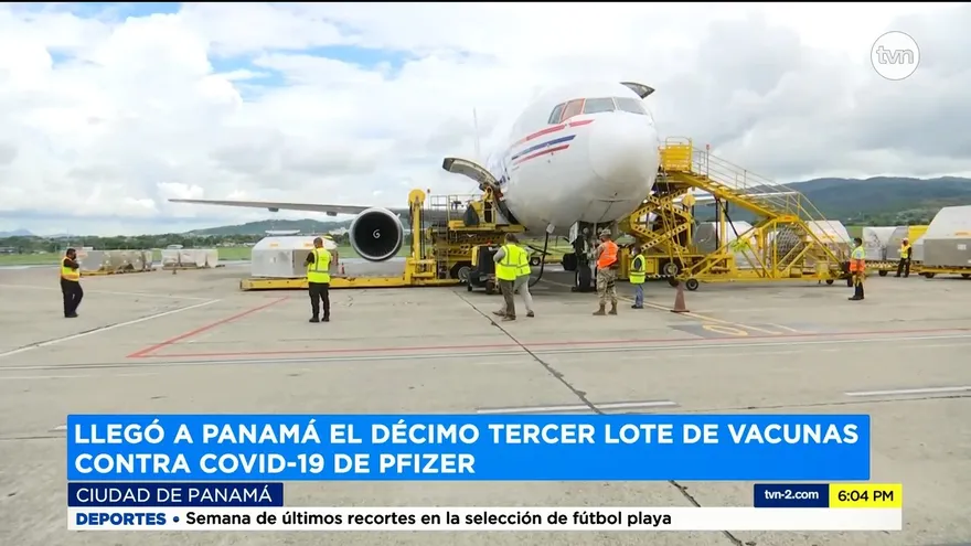 Panamá recibe otro lote de vacunas Pfizer
