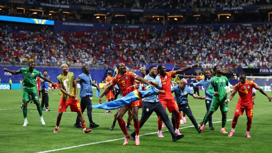 Jugadores de la República Democrática del Congo celebran