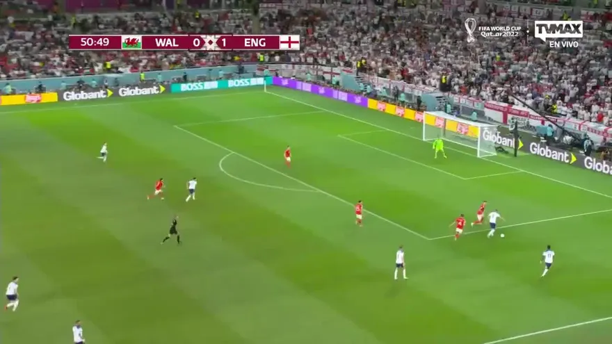 Gales vs Inglaterra. Gol de Inglaterra, anotado por Phil Foden
