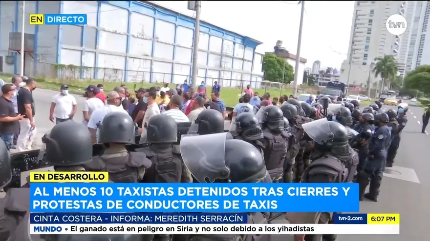Más de 10 personas detenidas en protestas de taxistas