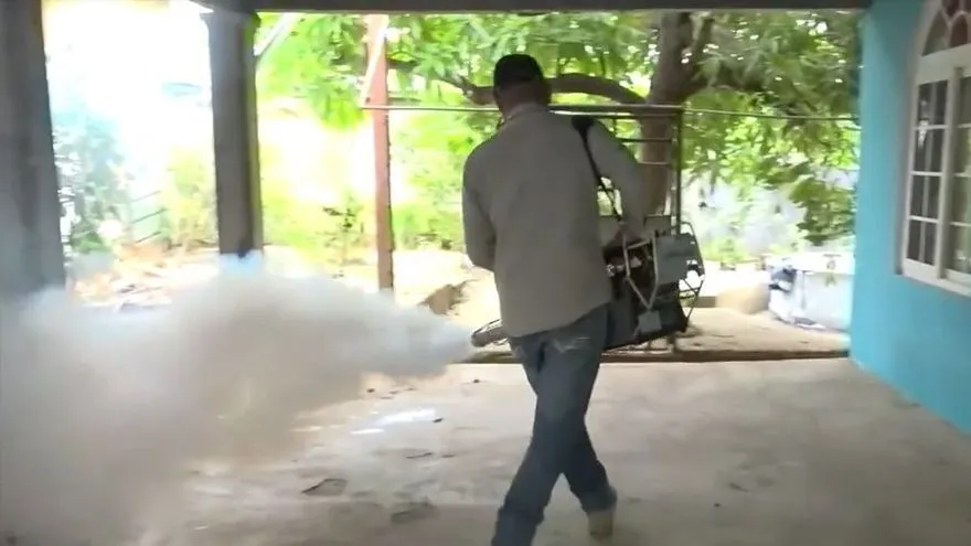Fumigación contra el dengue.