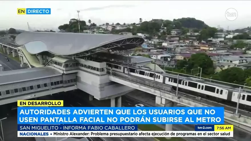El Metro de Panamá advierte que las personas sin pantalla facial no podrán usar este servicio