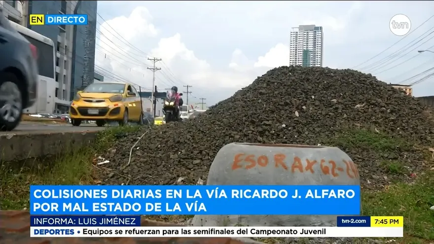Trabajos inconclusos en vía Ricardo J. Alfaro