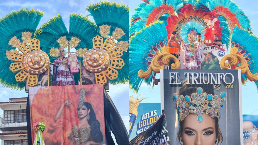 Las reinas Astrid Carolina Sánchez Brandao, de Calle Abajo (Izquierda), y Ana Isabel Carrizo Castillo, de Calle Arriba (Derecha), de Las Tablas.