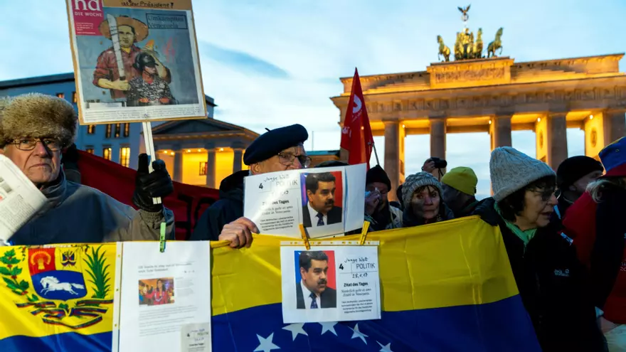 Manifestación en defensa del presidente de Venezuela, Nicolás Maduro en Berlín, el pasado mes de enero