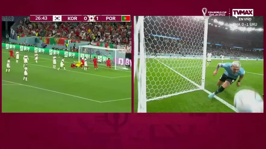 Corea del Sur vs Portugal. Gol de Corea del Sur, anotado por Kim Young-Gwon