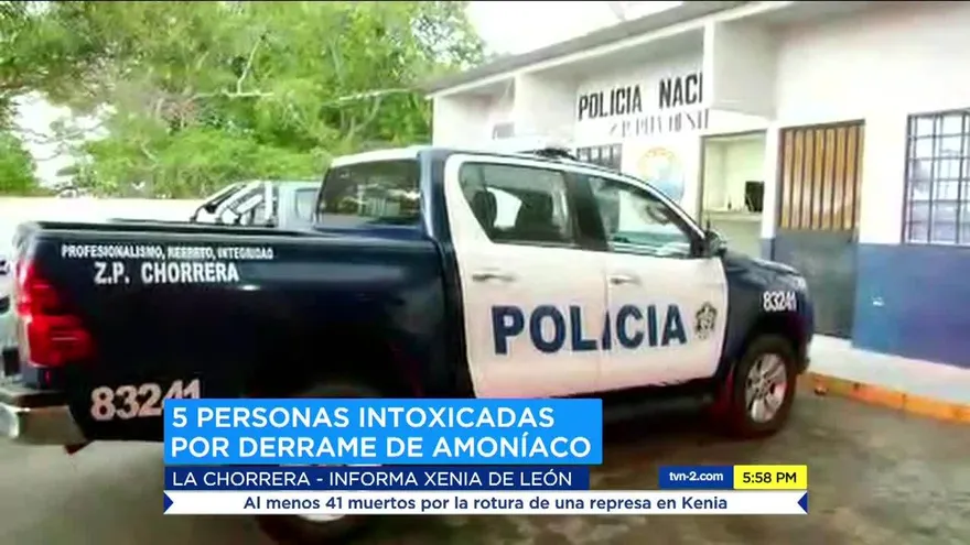 Cinco personas intoxicadas con amoniaco en Puerto Caimito, uno esta grave