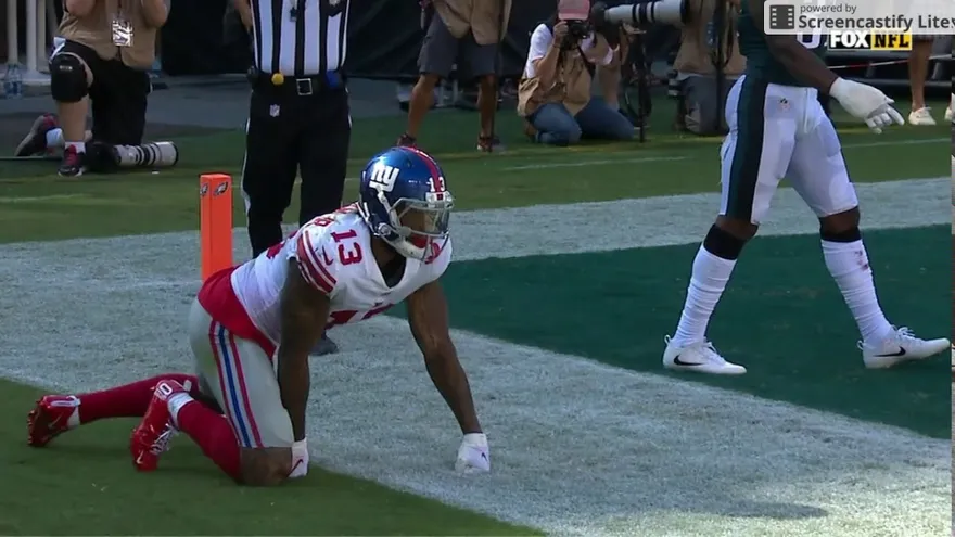 Celebración de Odell Beckham Jr. que generó las críticas del dueño de los Giants