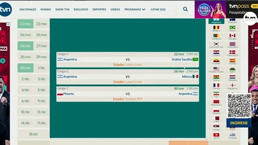 Calendario Interactivo Catar 2022