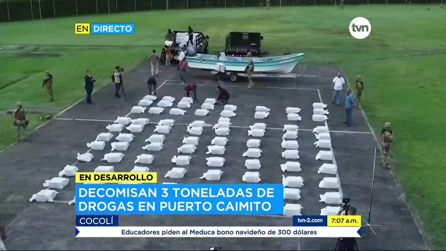 Tres toneladas de cocaína decomisadas por el Senan