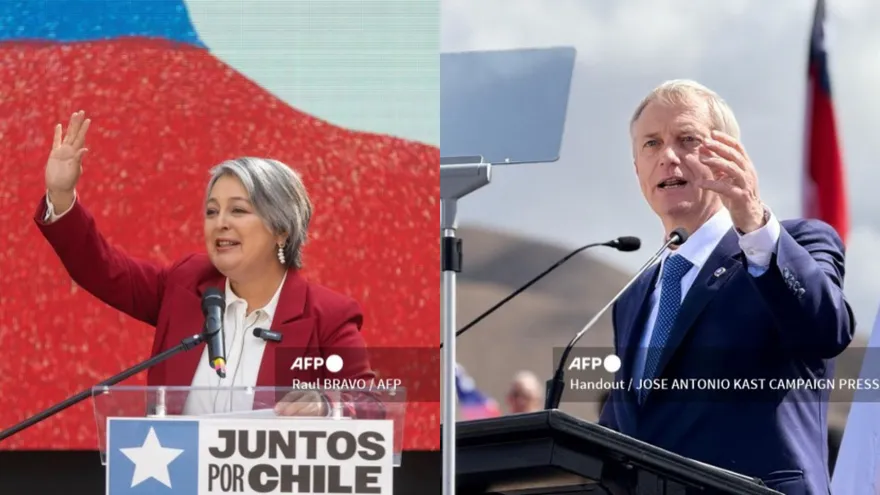 El ultraderechista José Antonio Kast y la comunista Jeannette Jara en la carrera por la presidencia en Chile.