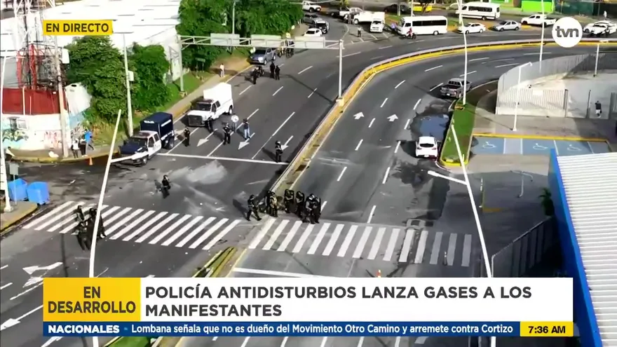 Pescadores se enfrentan con la Policía Nacional en Avenida Balboa