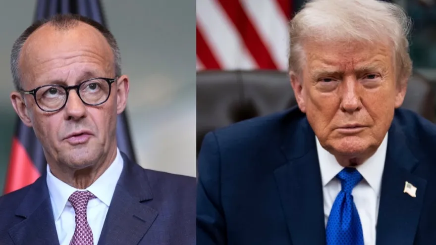 El presidente estadounidense, Donald Trump, y el jefe de gobierno alemán, Friedrich Merz