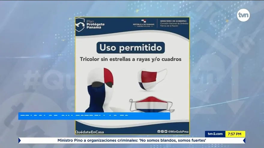 Los colores de la bandera pueden usarse en una mascarilla