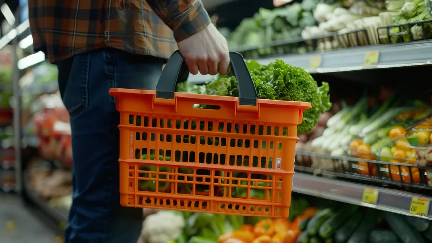 Foto ilustrativa de una persona de compras en un supermercado