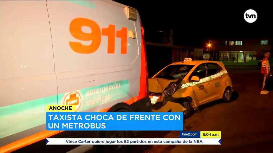 Un herido por accidente entre taxi y metrobús