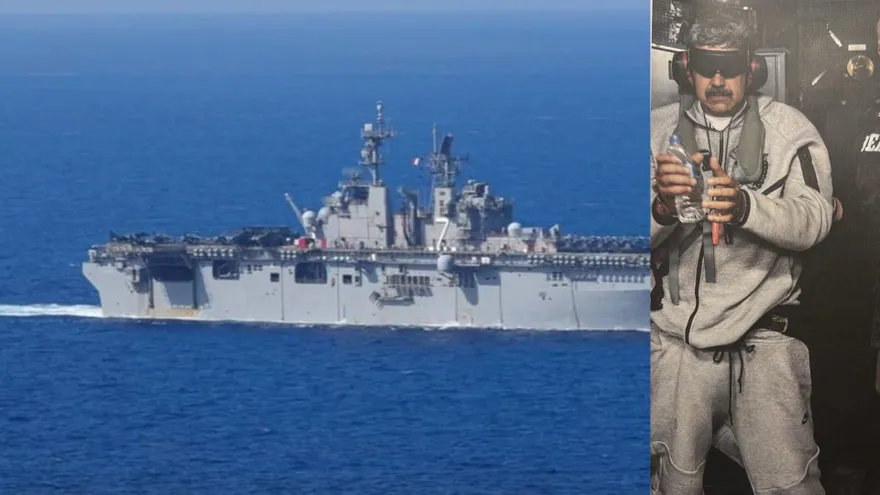 Nicolás Maduro fue capturado por el gobierno de los Estados Unidos y es trasladado a bordo del USS Iwo Jima.