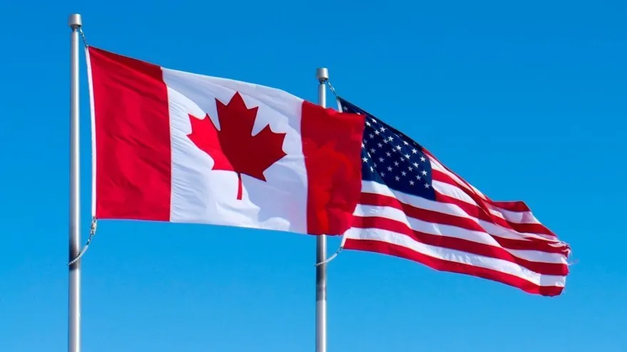 Banderas de Estados Unidos y Canadá