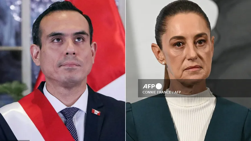 Presidente de Perú, José Jerí y la presidenta de México, Claudia Sheinbaum