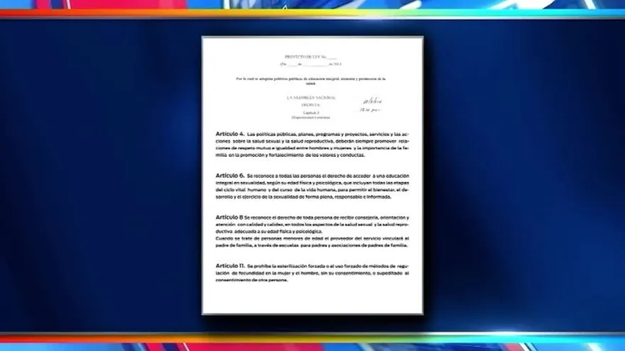 Asamblea reacciona ante cuestionamiento de proyecto de ley de salud sexual