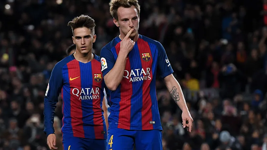 Ivan Rakitic (4) celebra el gol que le anotó al Hércules