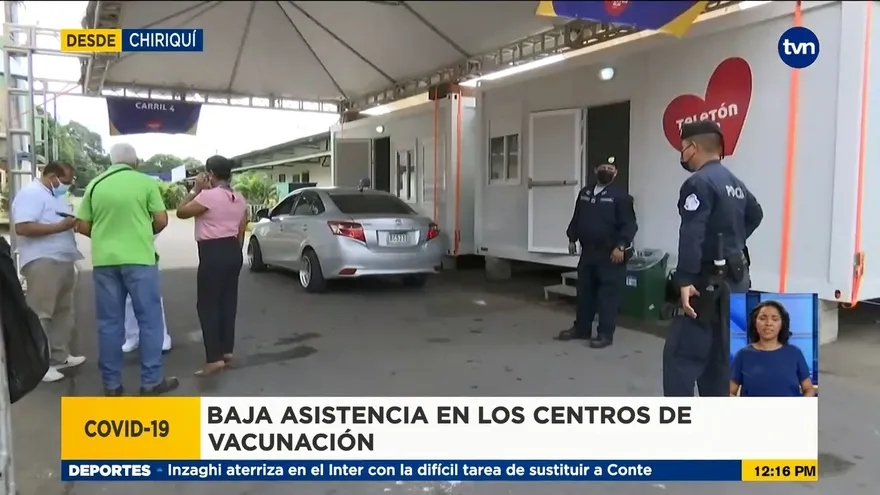 Baja asistencia de personas a centros de vacunación en Chiriquí