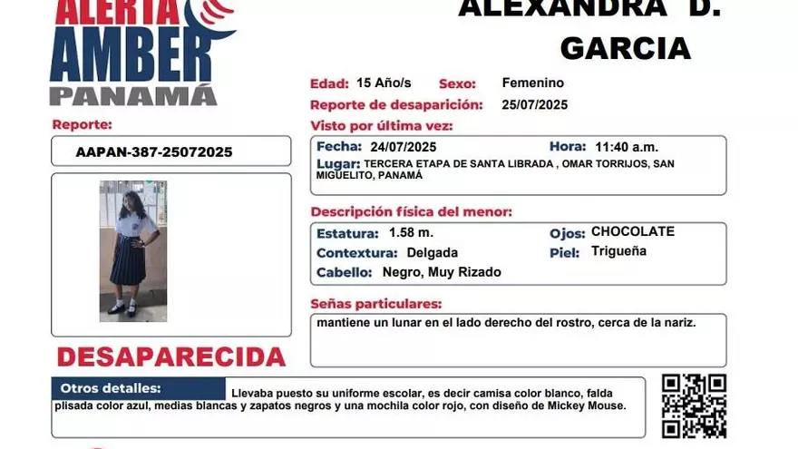 Alexandra García de 15 años fue vista por última vez en la tercera etapa de Santa Librada.
