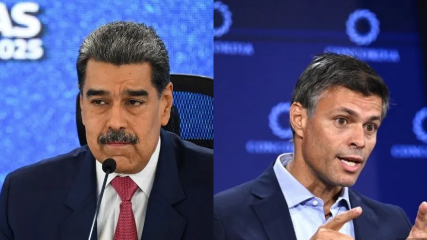 El presidente de Venezuela, Nicolás Maduro, y el dirigente opositor Leopoldo López.