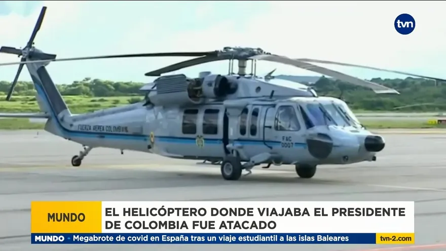 Helicóptero donde viajaba el presidente de Colombia es blanco de ataque