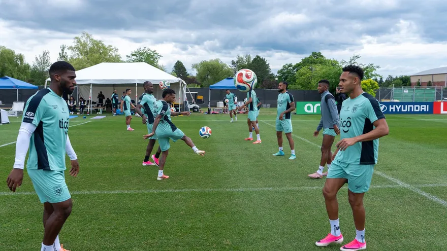 Sesión de entrenamiento de la selección de Panamá