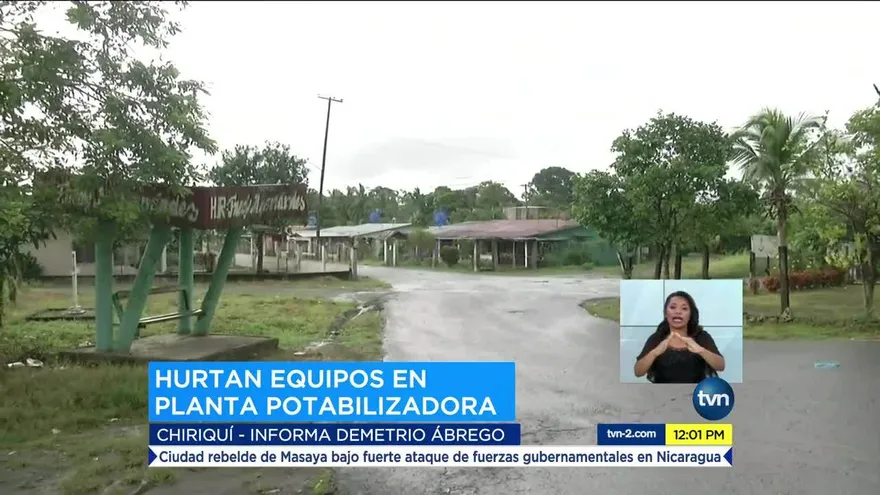 Hurtan equipos especiales de planta potabilizadora en Chiriquí