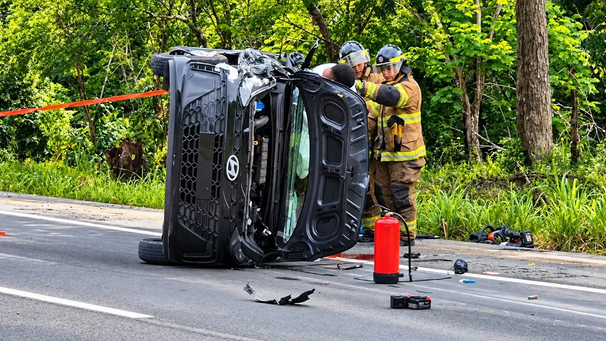 El conductor de la camioneta sufrió heridas de consideración y tuvo que ser trasladado de emergencia a un centro medico
